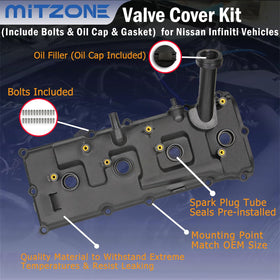 MITZONE oil filler cap and bolts laid out for a complete, ready-to-install kit