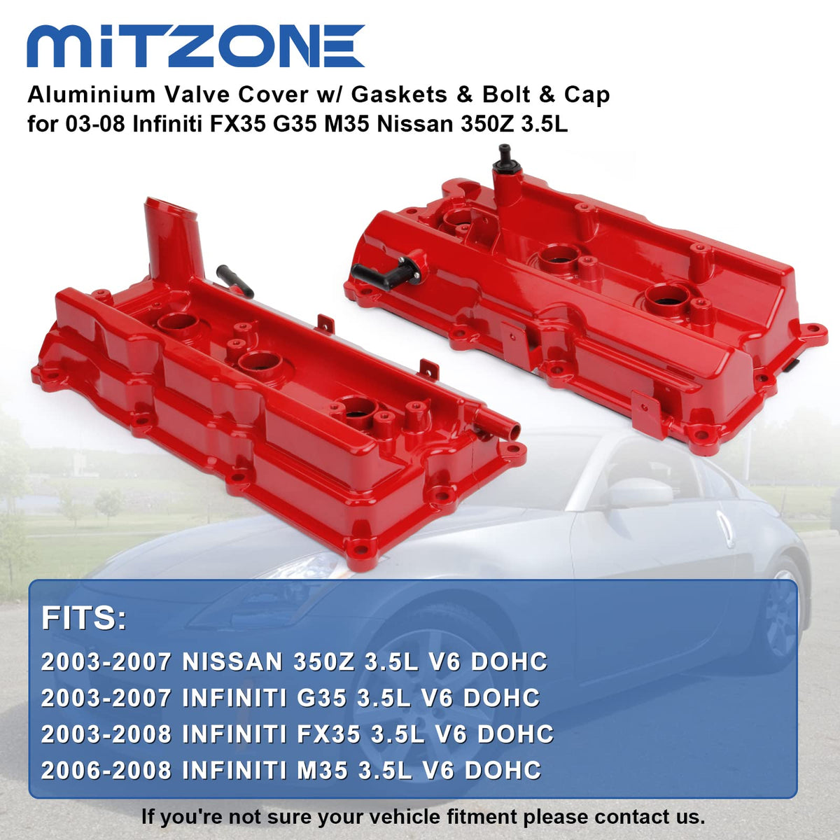MITZONE valve cover oil cap detail showing OEM-fit convenience