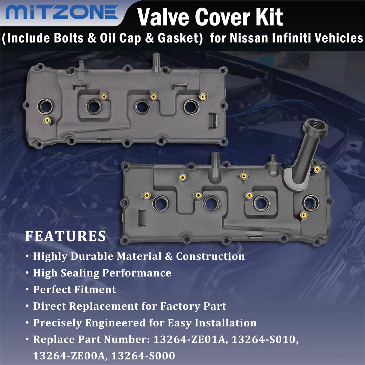 MITZONE spark plug tube seal detail demonstrating improved protection during install
