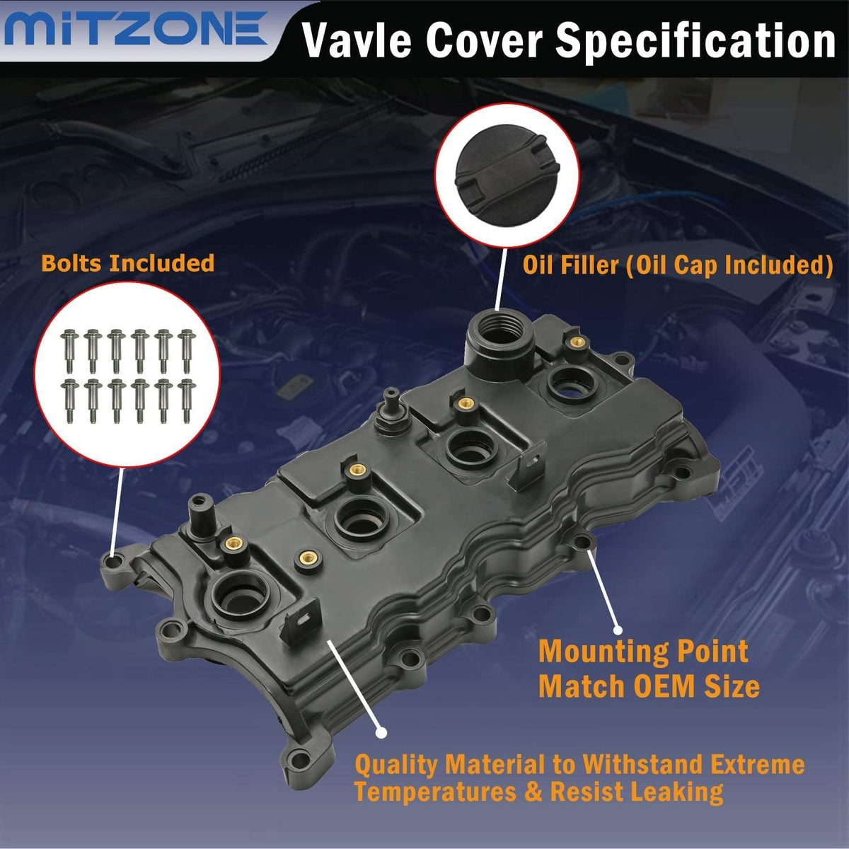 MITZONE spark plug tube seal detail highlighting protection from oil contamination