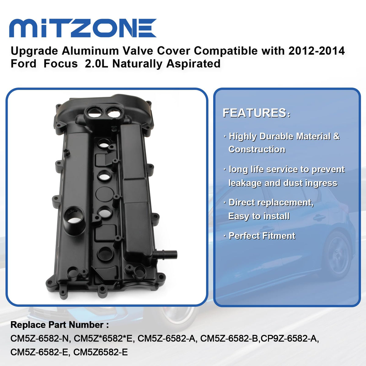 MITZONE detailed spark plug tube seals highlighting leak prevention benefit