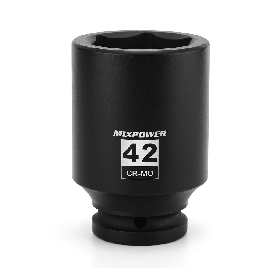 MIXPOWER 42mm front-facing socket showing six-point opening and durability benefit