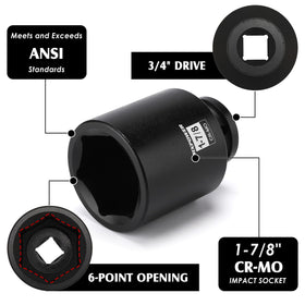 MIXPOWER close-up of socket end and 6-point radius profile for reduced fastener wear
