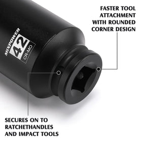 MIXPOWER side view showing deep profile to reach recessed axle nuts effectively