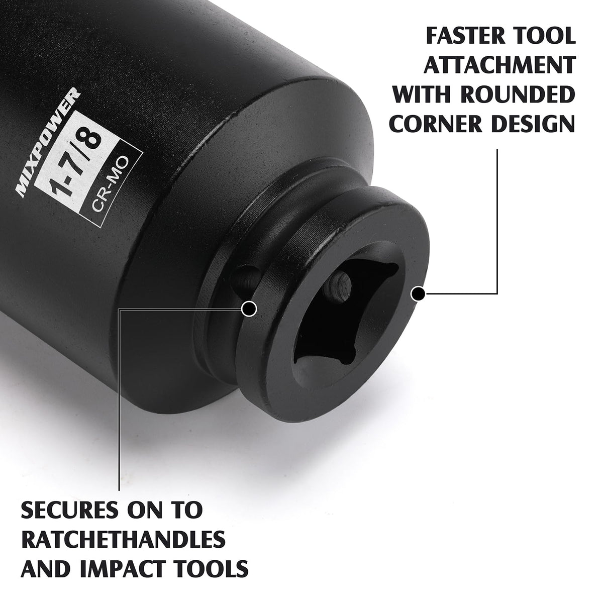 MIXPOWER laser-etched size markings clearly visible for fast identification