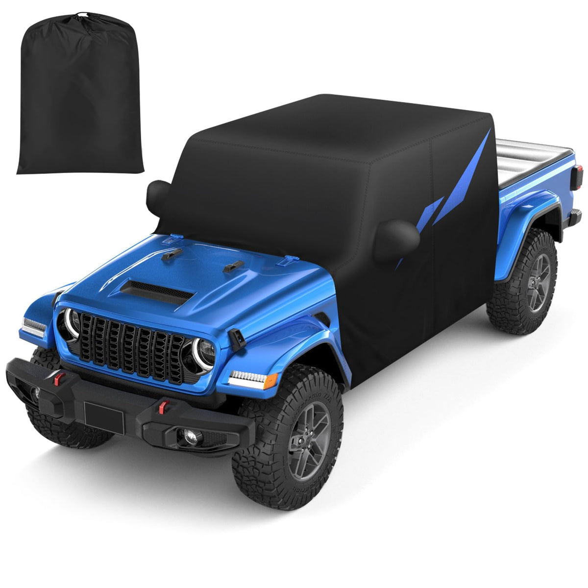Mixsuper Liner front profile on Jeep Gladiator showing tailored fit and coverage