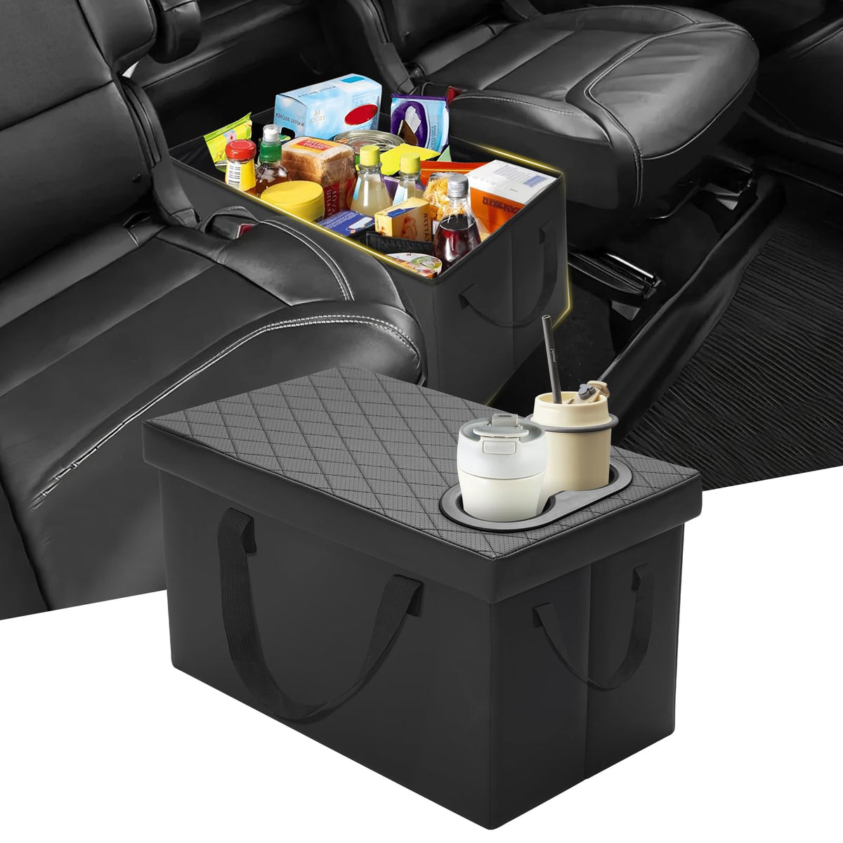 Mixsuper Liner front view console organizer showing tidy storage benefit