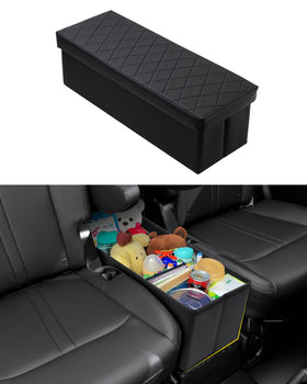 Mixsuper Liner front view installed in Kia Telluride showing organized console benefit