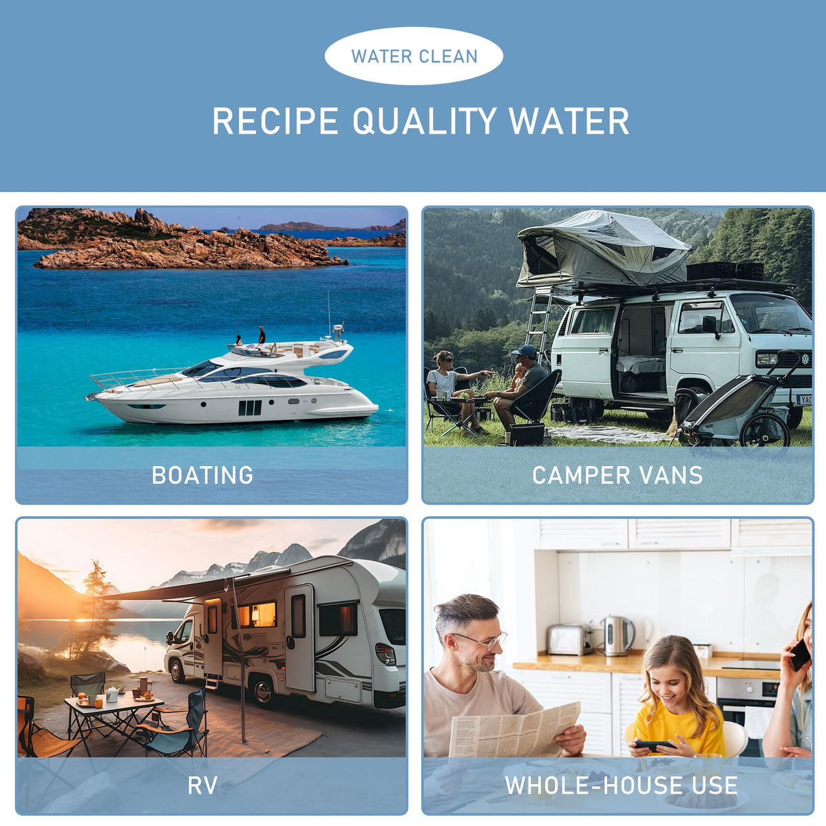 Mixzeny system delivering clean water at an RV campsite kitchen tap