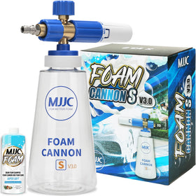 MJJC Foam Cannon S V3.0 front view showing body and bottle for durable foam coverage