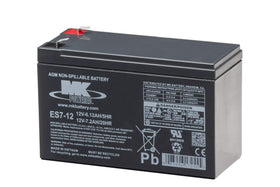 MK Battery ES7-12 front label showing product specs and benefits