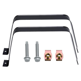 MK-Morzon front view of fuel tank straps kit showing parts and label for quick identification