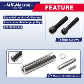 MK-Morzon sleeve installed on crankshaft demonstrating improved pulley fit and torque transfer