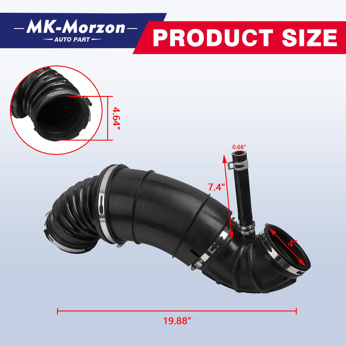MK-Morzon intake hose installed under hood showing proper routing benefit