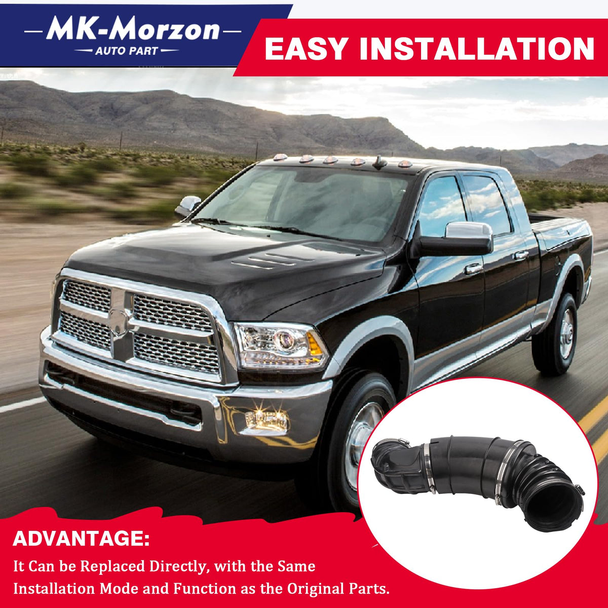 MK-Morzon intake hose label and part numbers for easy identification benefit