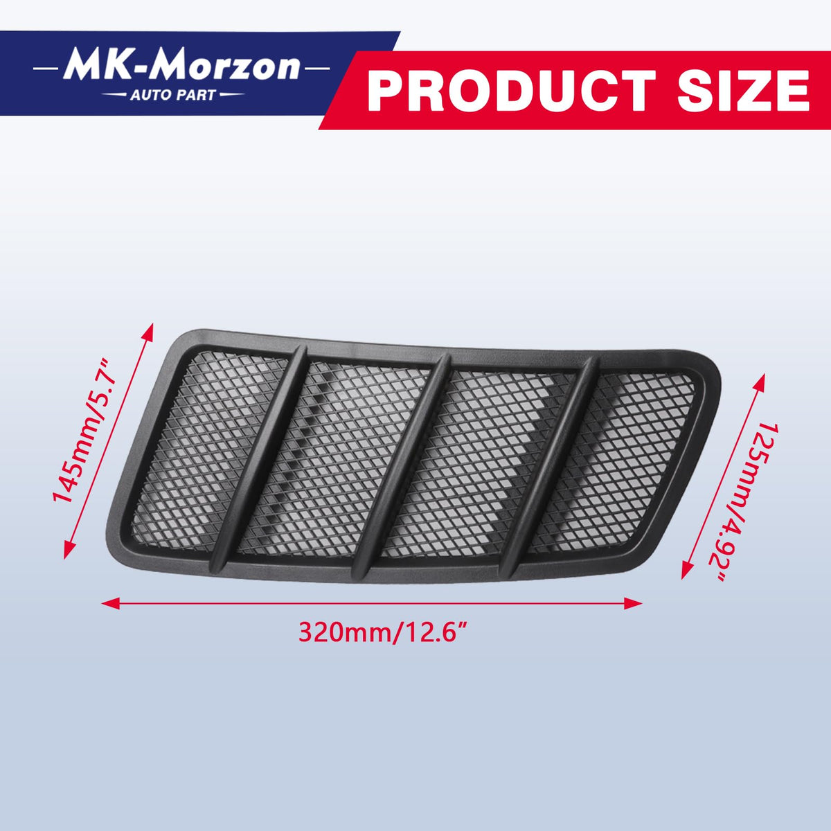 MK-Morzon grille beside ruler to show scale and easy fitment dimensions