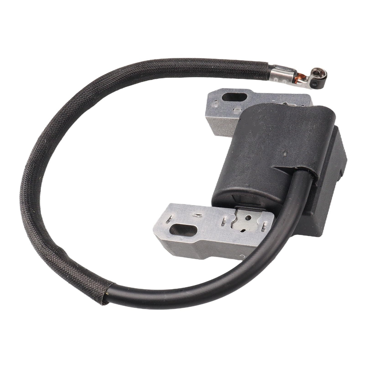 Mliong ignition coil side view showing connector and mounting points
