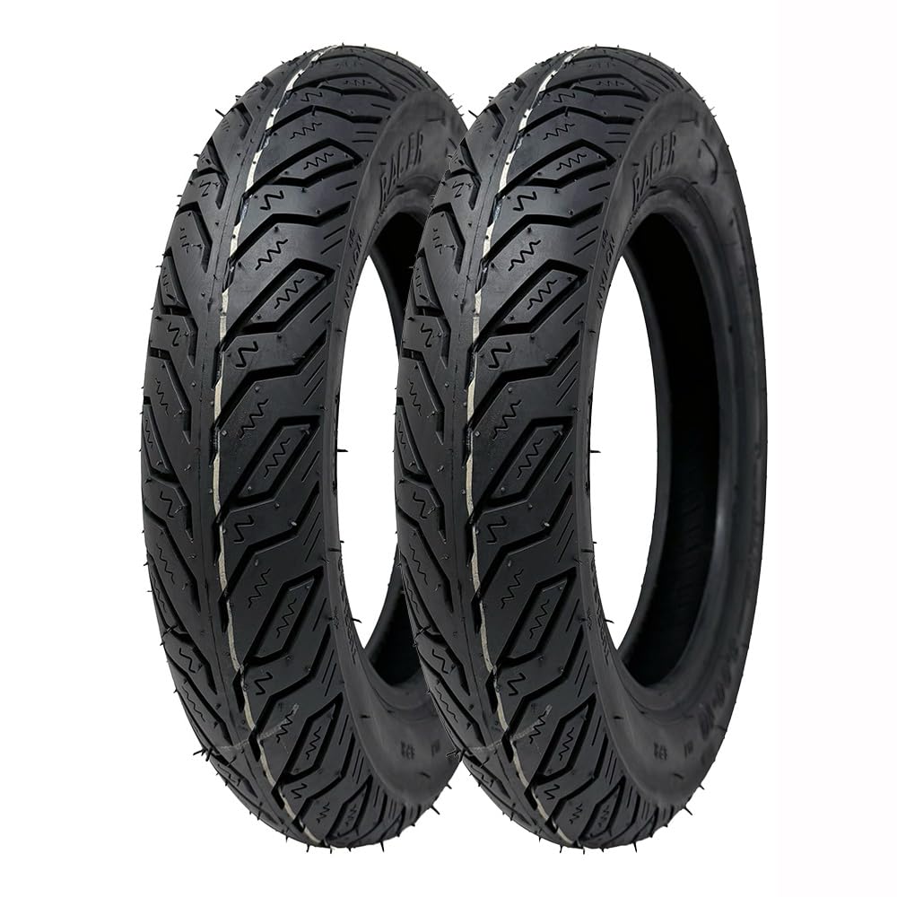MMG 3.00-10 front profile showing tread and DOT marking, improves rider confidence