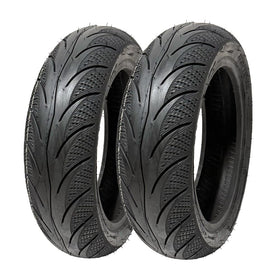 MMG front 120/70-12 tire front view showing profile and fit benefits