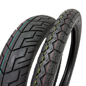 MMG front 3.00-18 tire full view showing tread and profile for improved steering