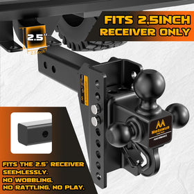 Mmtowus installed in a truck 2.5 inch receiver demonstrating secure fit and stability