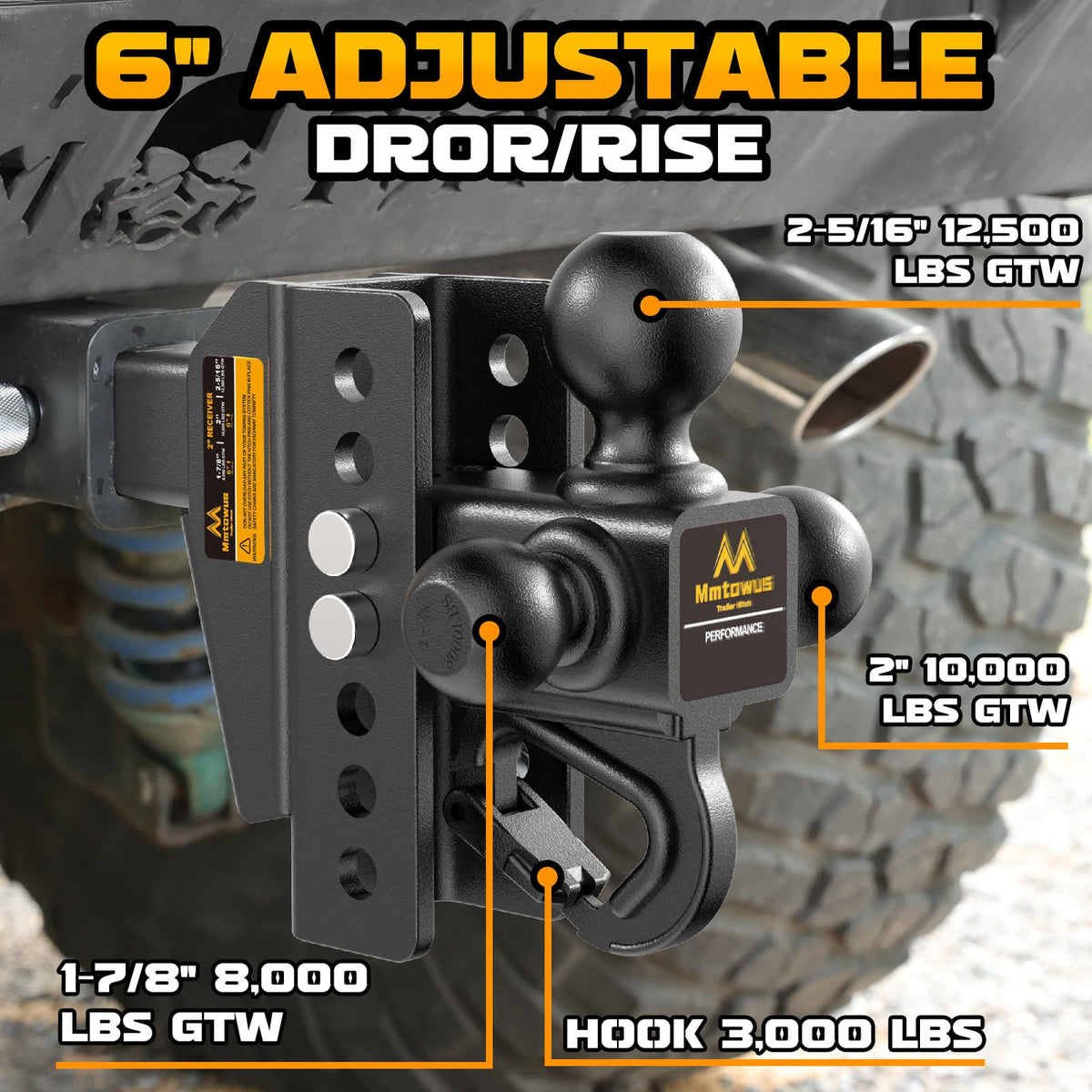 Mmtowus side profile showing seven adjustment holes for fast height changes