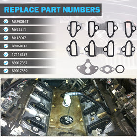 MNJWS full gasket set laid out showing all pieces for complete intake replacement