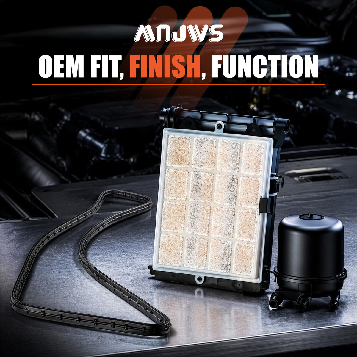 MNJWS filter element held in hand showing scale for fast visual fit confirmation