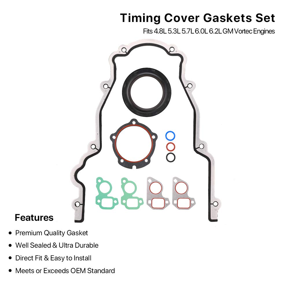 MNJWS gasket installed on engine front showing precise fit and leak prevention