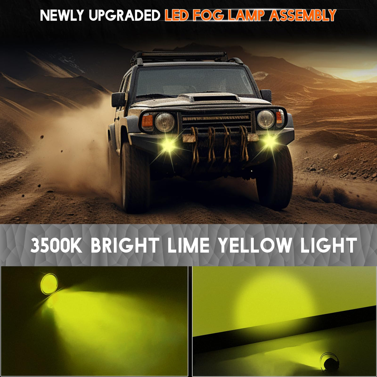 MNWHUC golden-yellow beam pattern cutting through night fog