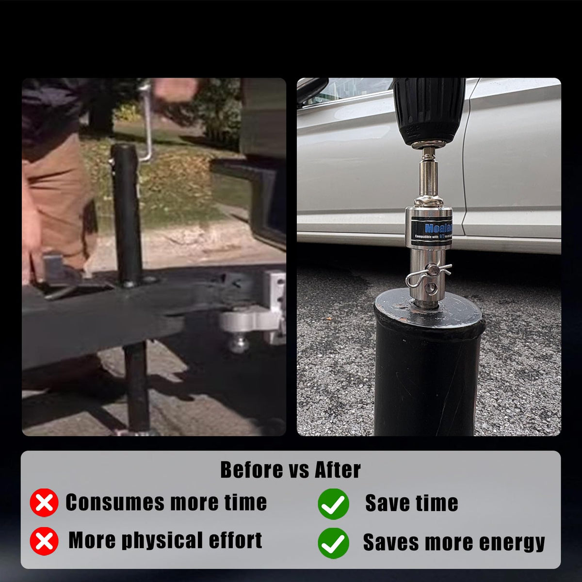 Moalaok mounted on a top-wind jack showing wobble-free performance benefit