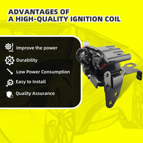 MOAUTO ignition coil close-up highlighting durable construction and consistent spark delivery benefit