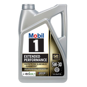 Mobil 1 bottle cap and neck close-up showing secure seal and pour spout advantage
