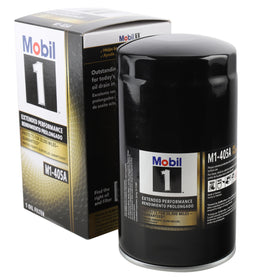 Mobil 1 M1-405A front view showing product label and fitment benefit