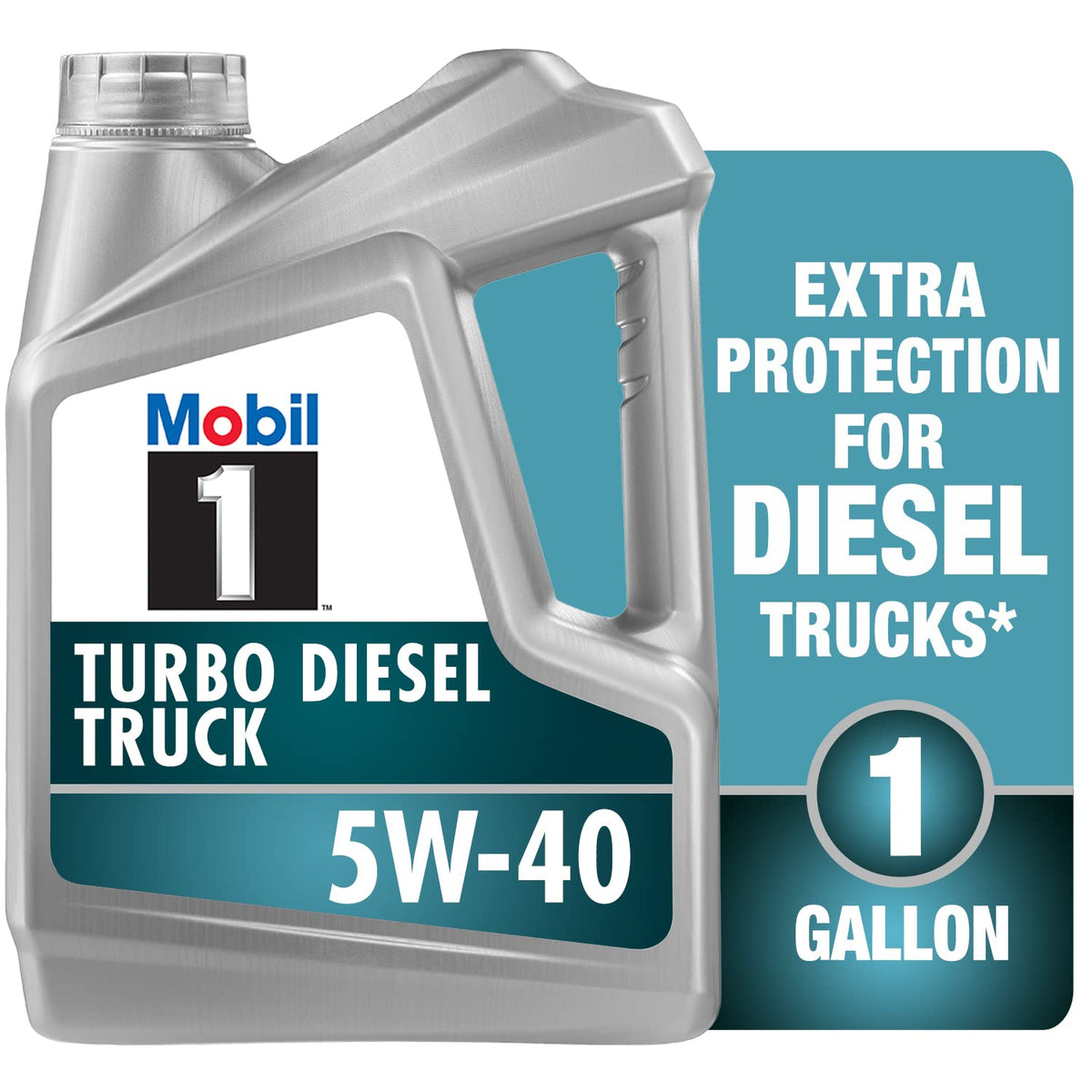 Mobil 1 front label view showing product identity and benefits