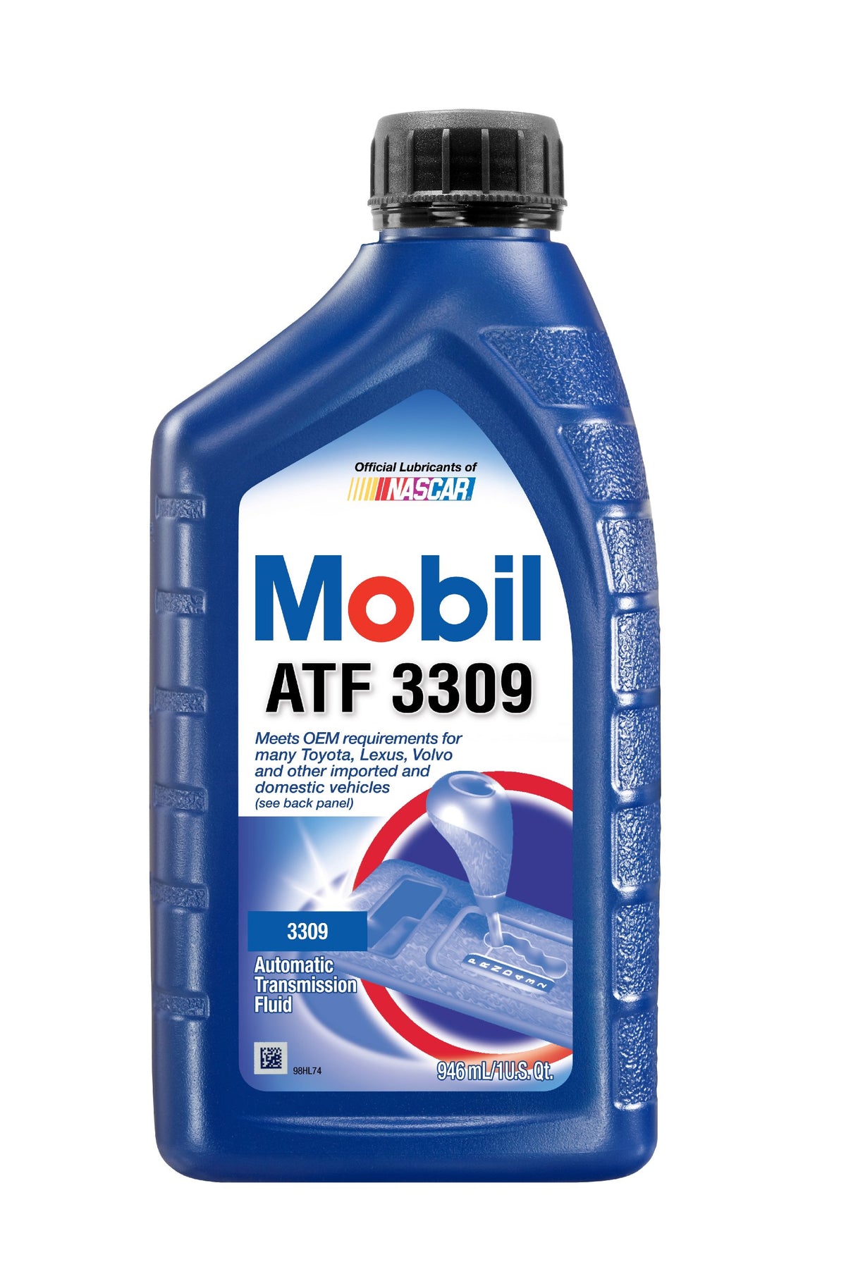 Mobil 1 bottle front view showing label and product identification benefits
