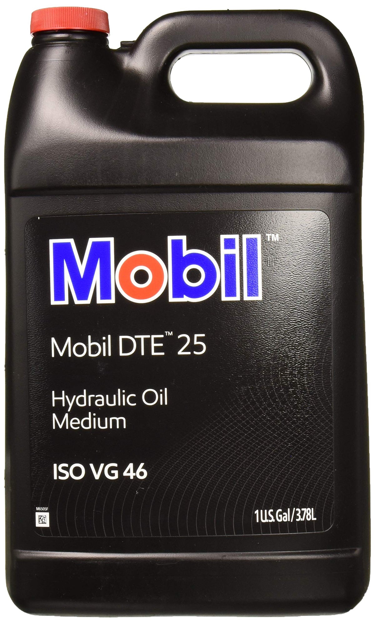 Mobil bottle front label showing product name and specifications for easy identification