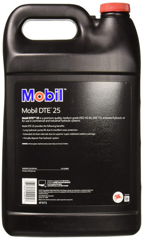 Mobil pouring into reservoir with 1-gallon scale visible for accurate topping off