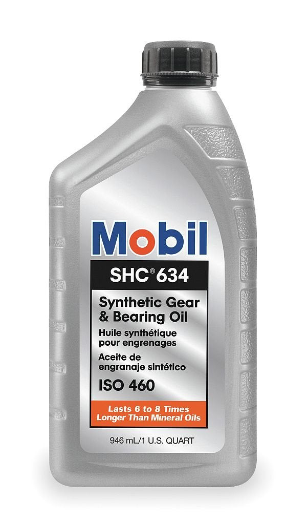Mobil 1qt gear oil bottle front view showing label and ready-to-use protection