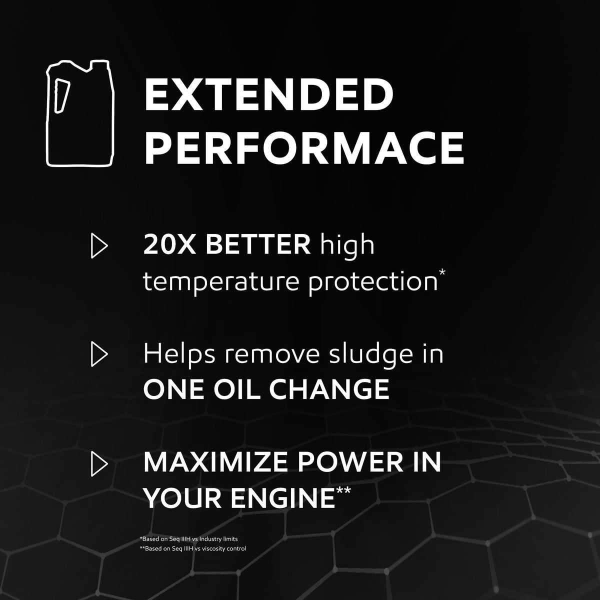 Mobil 1 label close-up highlighting specifications and protection