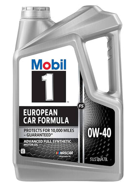 Mobil 1 front label showing product name and benefits — clear identification