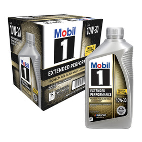 Mobil 1 front packaging showing product and clear benefits