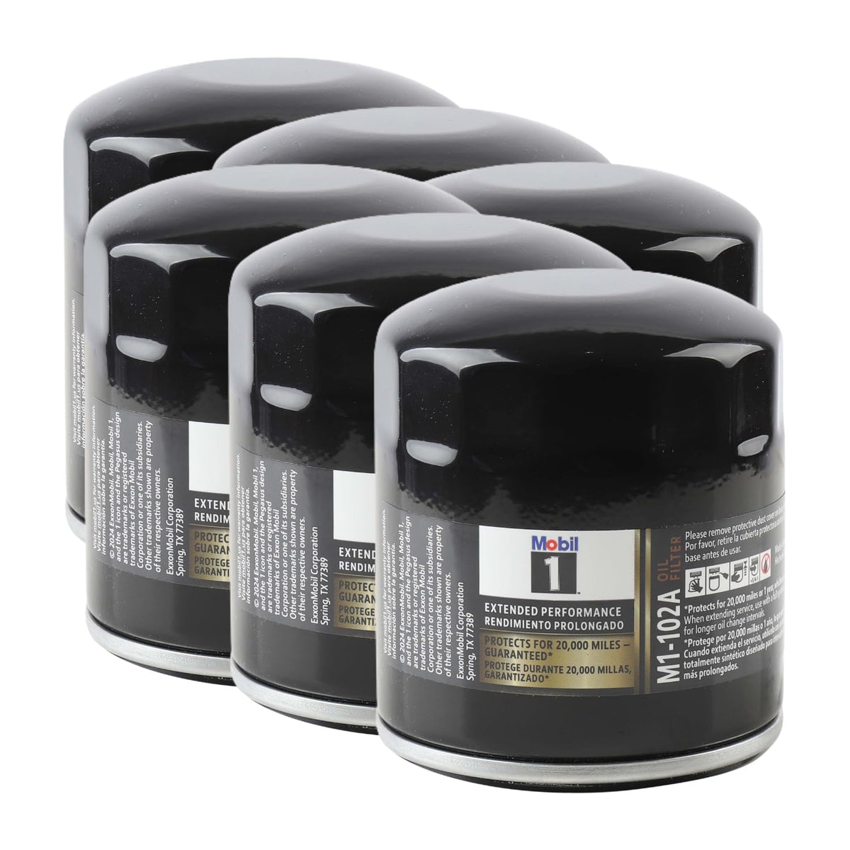 Mobil 1 M1-102A front packaging showing product and pack details, conveys reliability