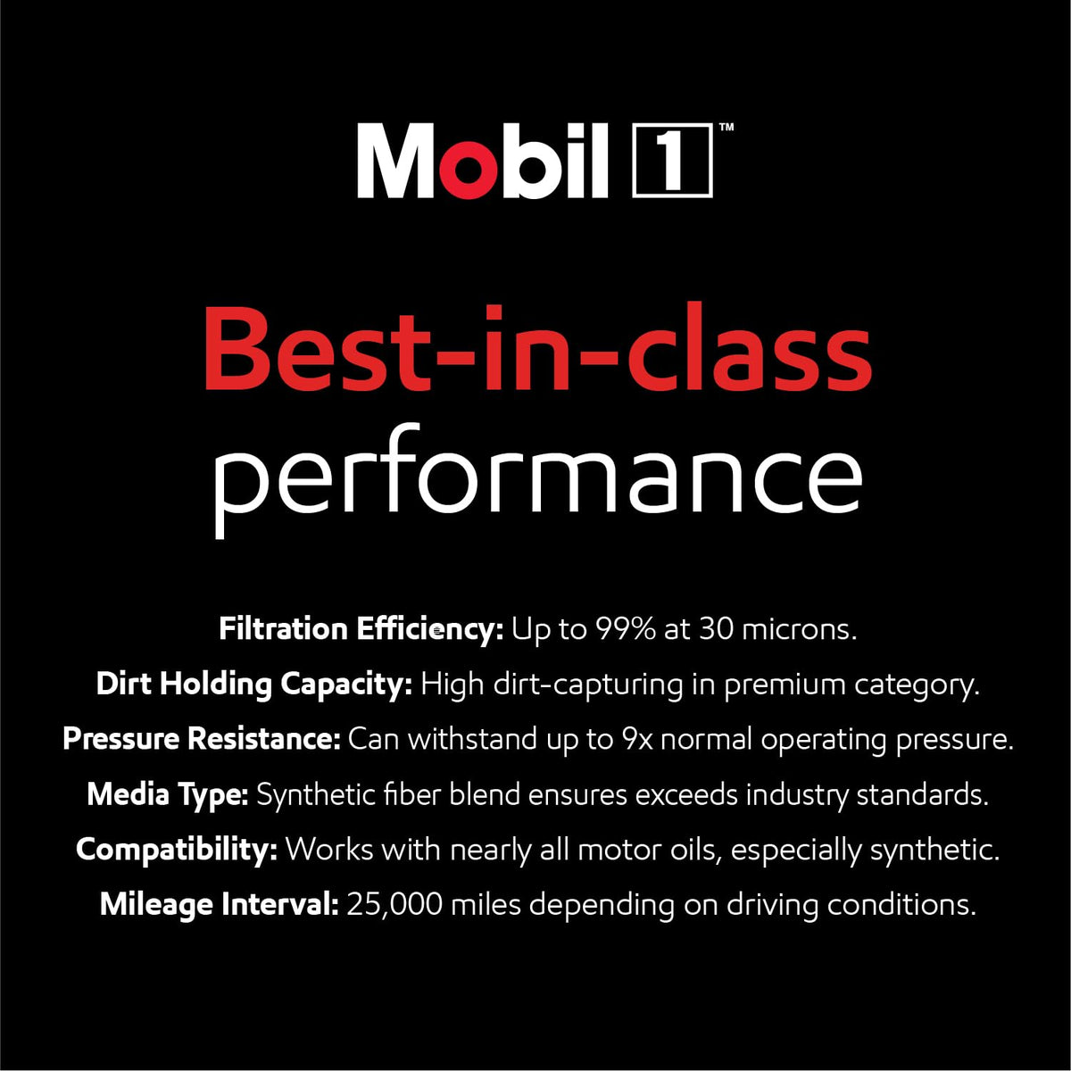 Six-pack of Mobil 1 M1-102A filters stacked for fleet convenience and reduced downtime