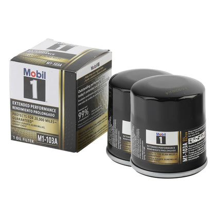 Mobil 1 front packaging showing two-pack and product branding for reliable protection