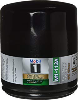 Mobil 1 filter front view showing branding and pack advantage for extended protection