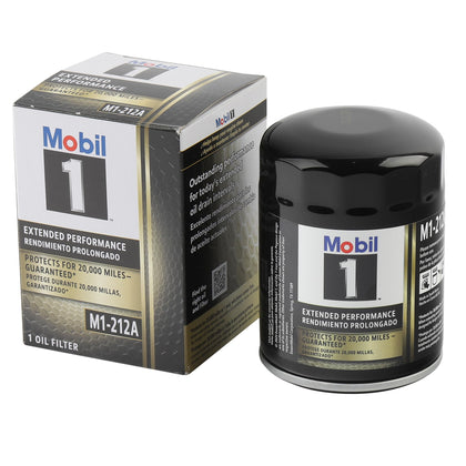Mobil 1 filter front packaging showing model and pack benefit