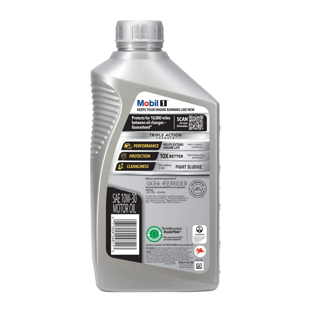 Mobil 1 being poured into engine demonstrating easy application benefit