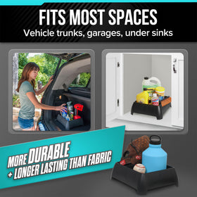 Moblorg top view open crate holding bottles and supplies for easy access and quick loading