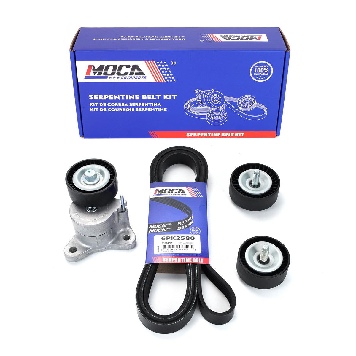 MOCA AUTOPARTS kit front packaging showing kit contents and fitment benefits